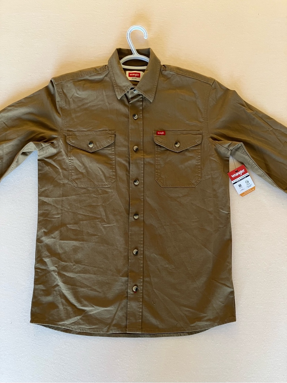 Wrangler Five Star Heritage Relaxed Fit Work Shirt Men’s Small Brown NWT